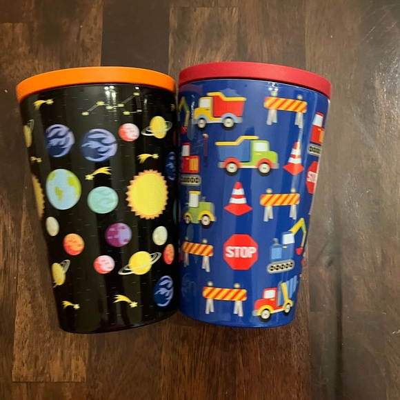 Set of (2) Simple Modern Space and Trucks tumbler cups with screw on lid. - Picture 2 of 6